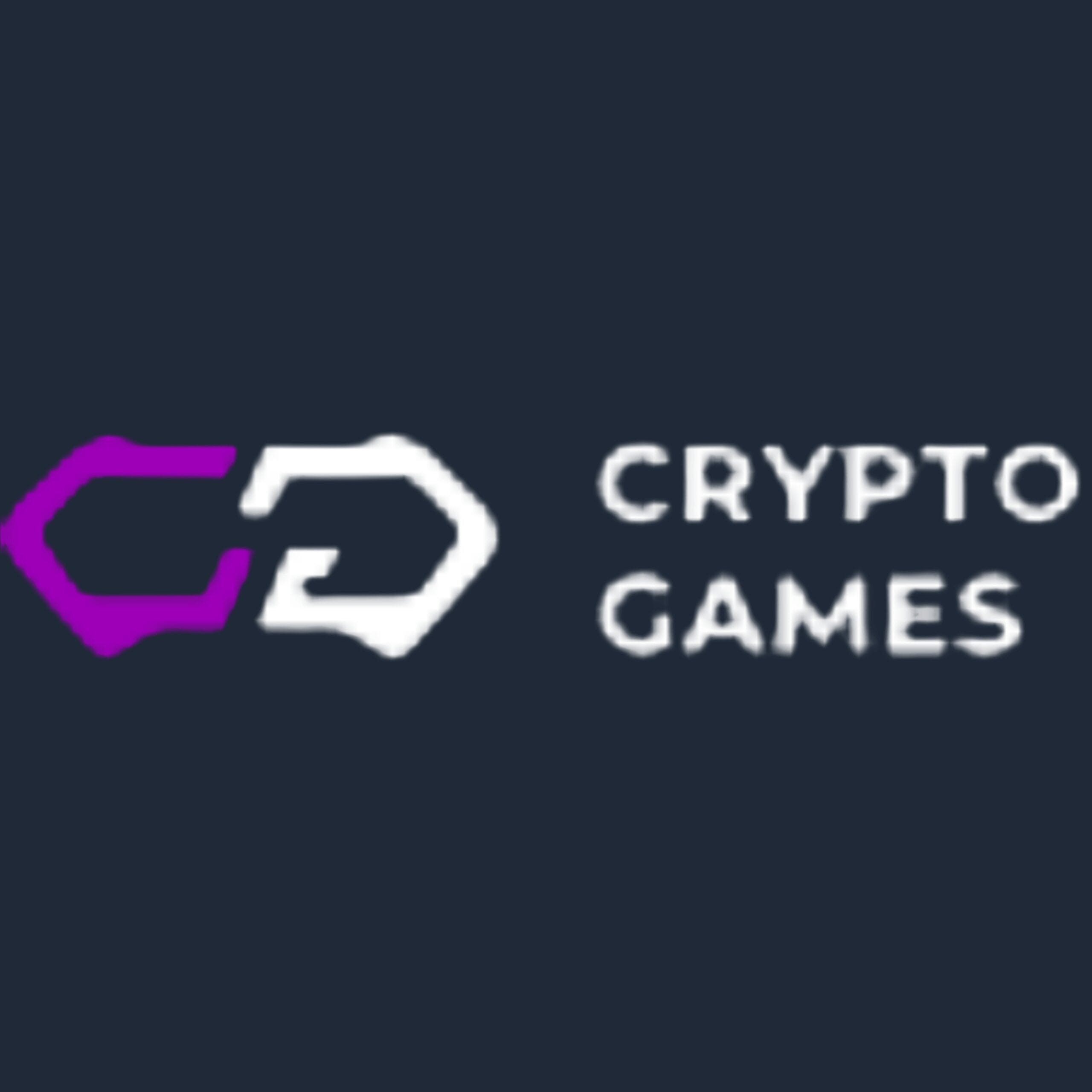 Crypto games logo in dark background