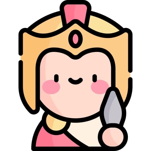 A figure of a woman who holds a weapon