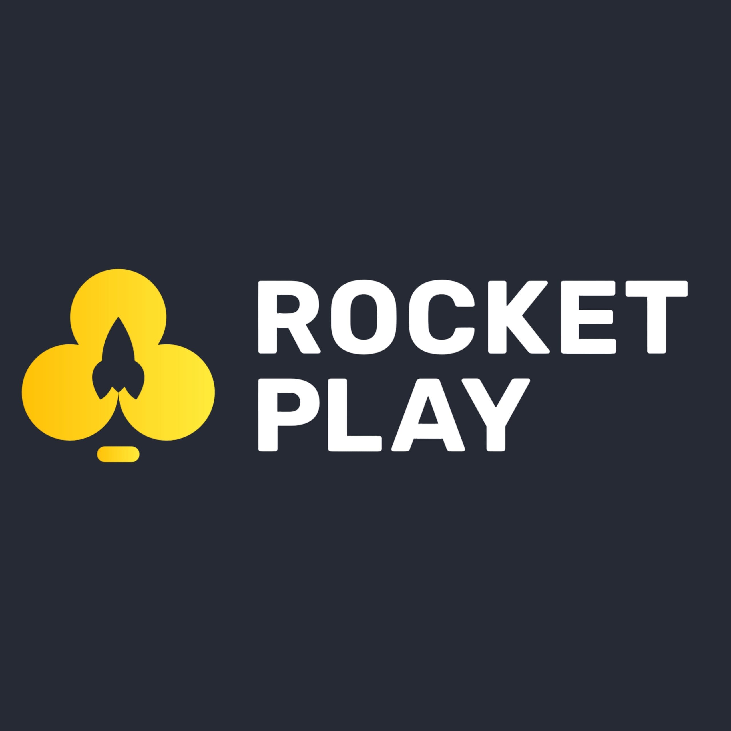 Rocketplay logo in black background