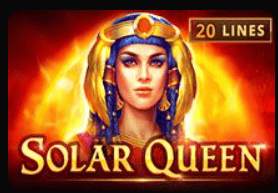 Painting of an Egyptian royalty with sun burning in the background