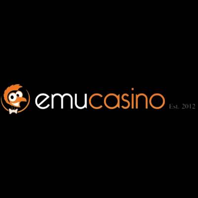 Emu Casino Logo Emu casino logo in black background