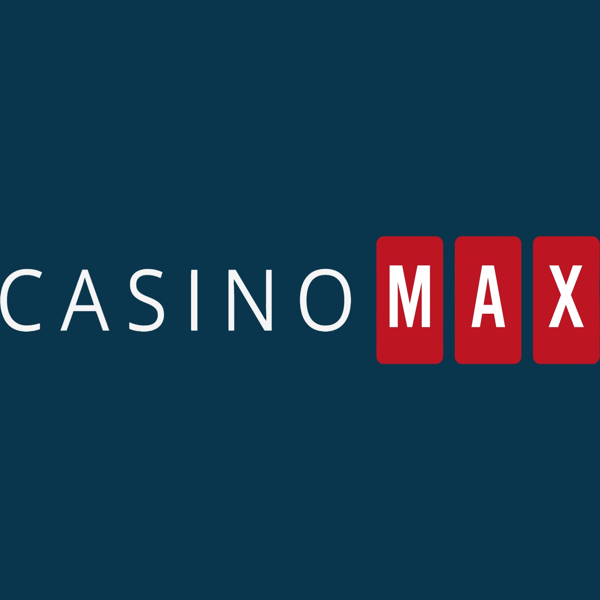 Casinomax logo in dark blue background