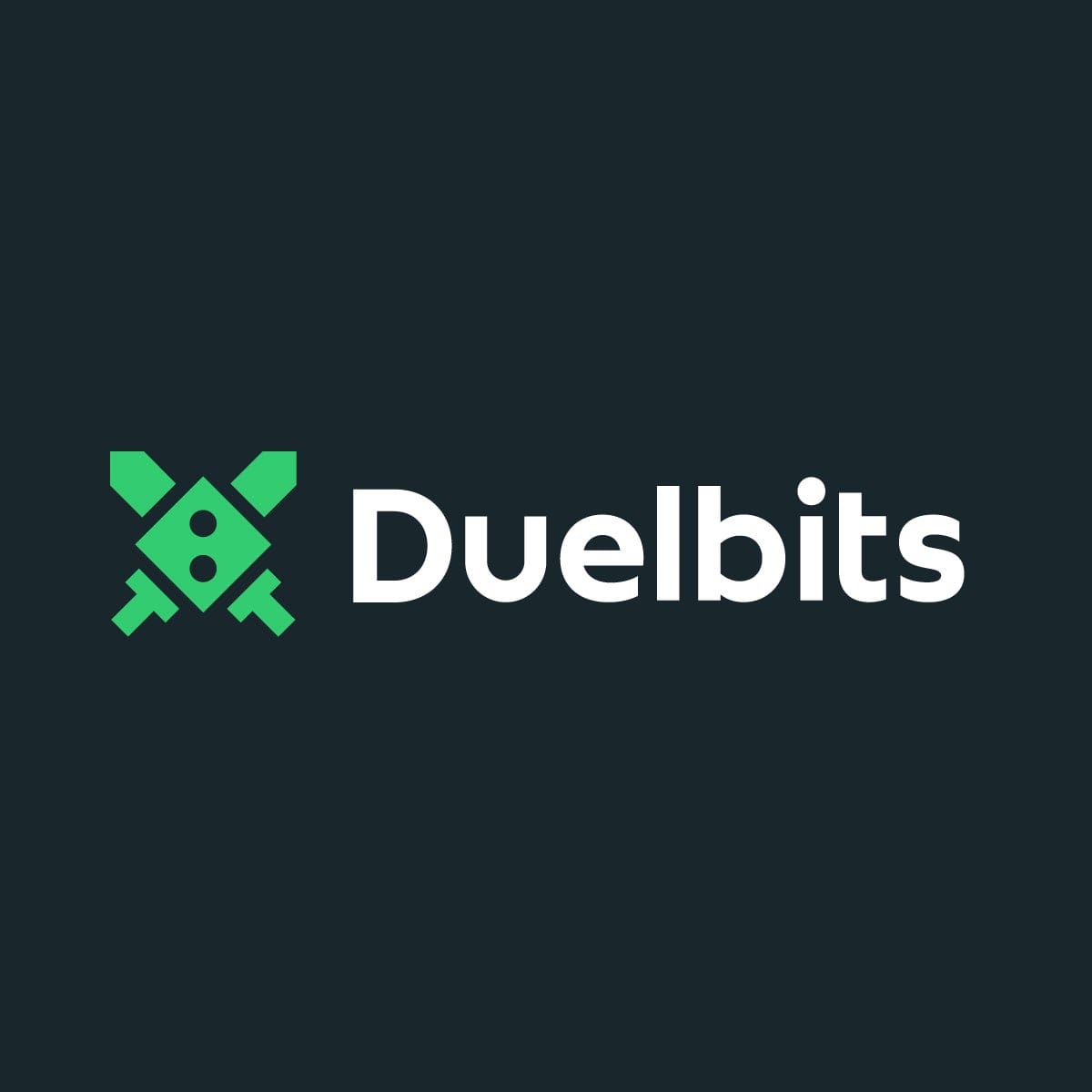 Duelbits logo in dark background