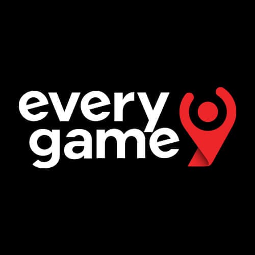 Everygame logo in black background