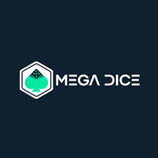 Mega dice logo in dark background