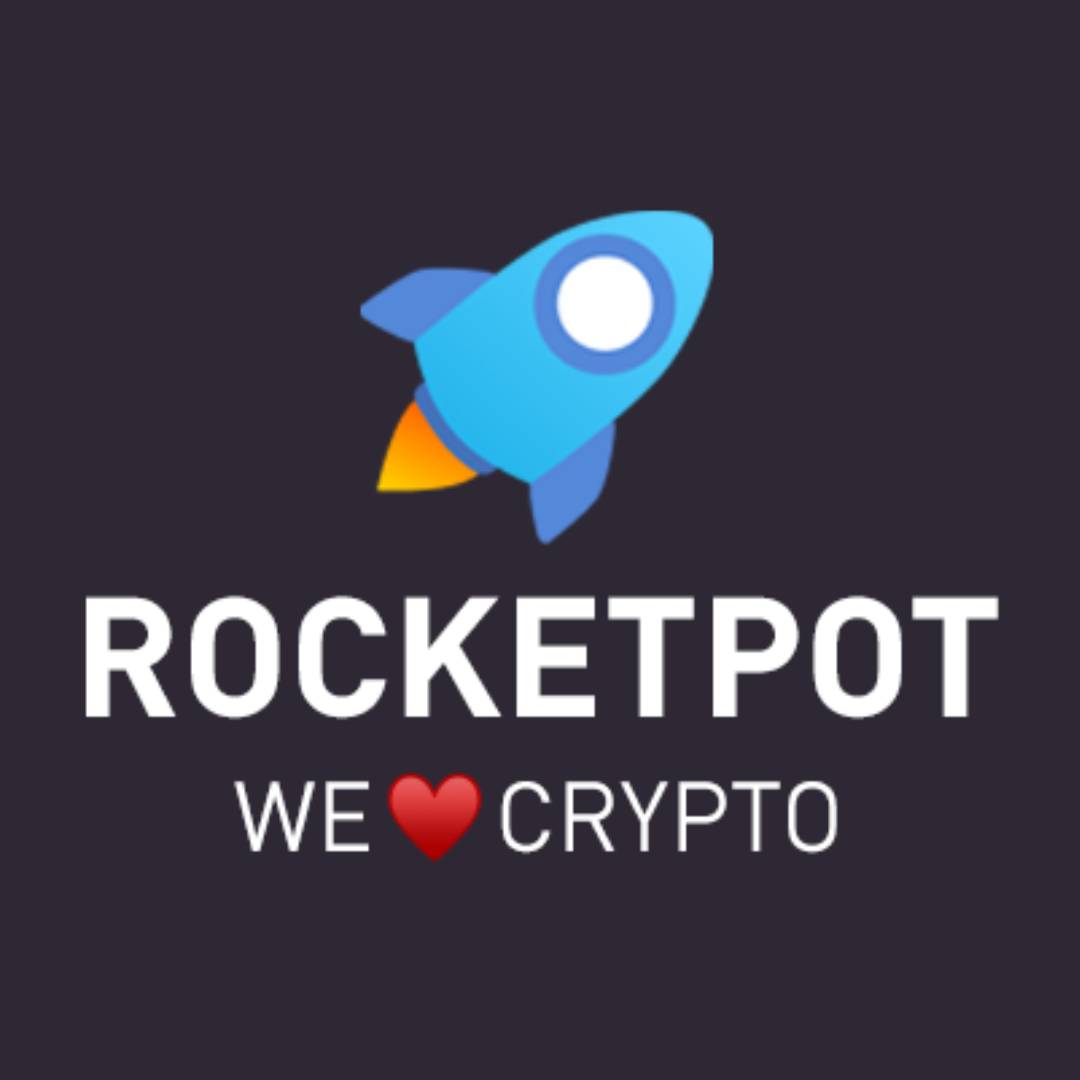 Logo RocketPot logo in dark background