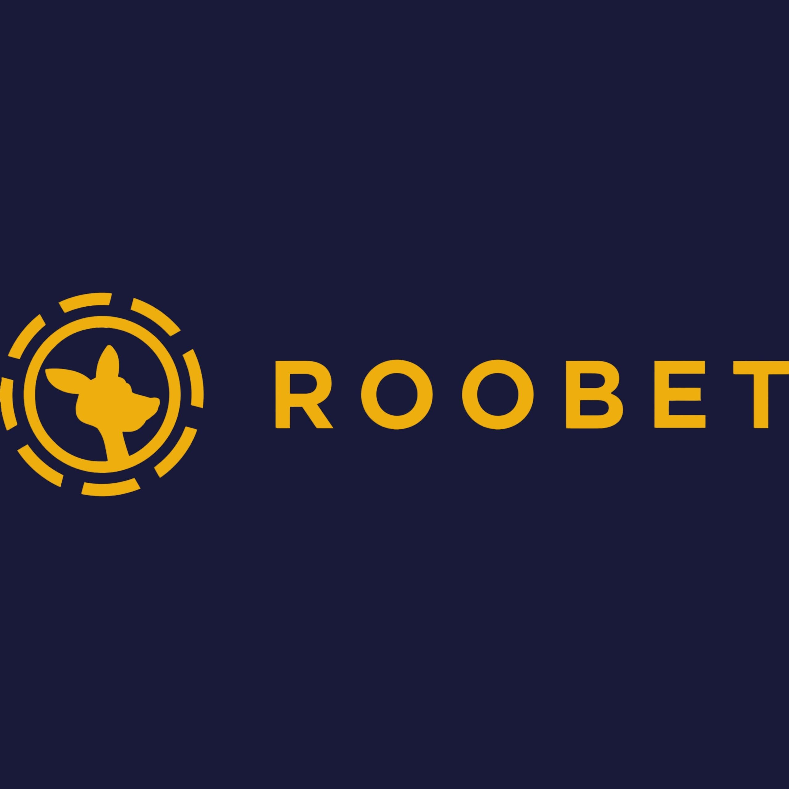 Roobet logo in dark background