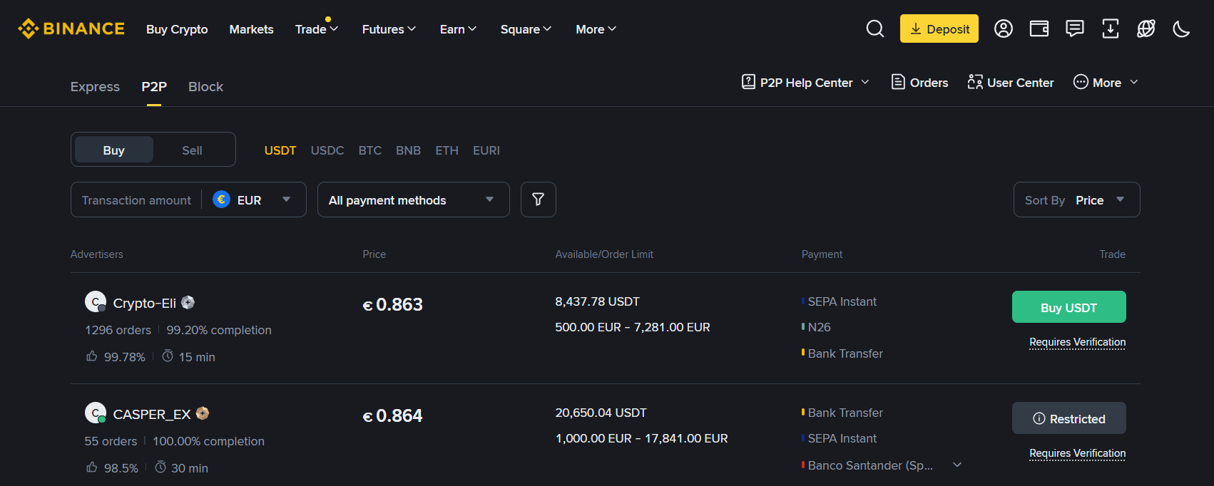 How to Buy Crypto for Gambling on Binance P2P